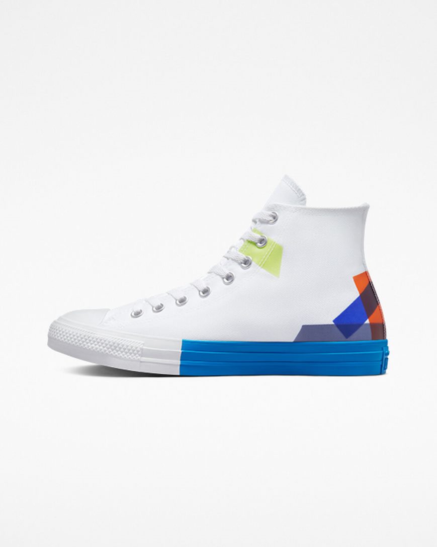 Zapatillas Altas Converse Chuck Taylor All Star Space Racer Hombre Blancas Azules Blancas | PE 07E28L